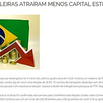 Empresas brasileiras atraram menos capital estrangeiro em 2018